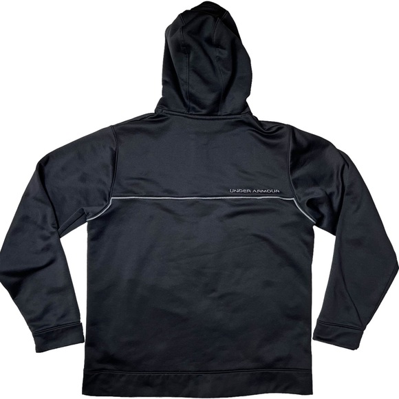 Under Armour Loose Fit Full Zip Hoodie Logo Sweatshirt in Black Men’s Sz L - Picture 2 of 12